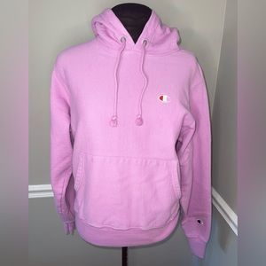Champion Reverse Weave Sweatshirt Women's Small Pink‎ Hooded Pullover Sweatshirt
